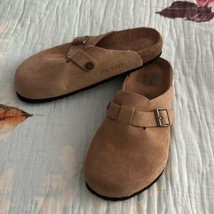 Birkenstock Clogs Suede Leather Tan